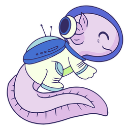 Desenhos animados do axolotl do astronauta Transparent PNG