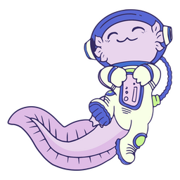 Lindo astronauta de dibujos animados ajolote Diseño PNG