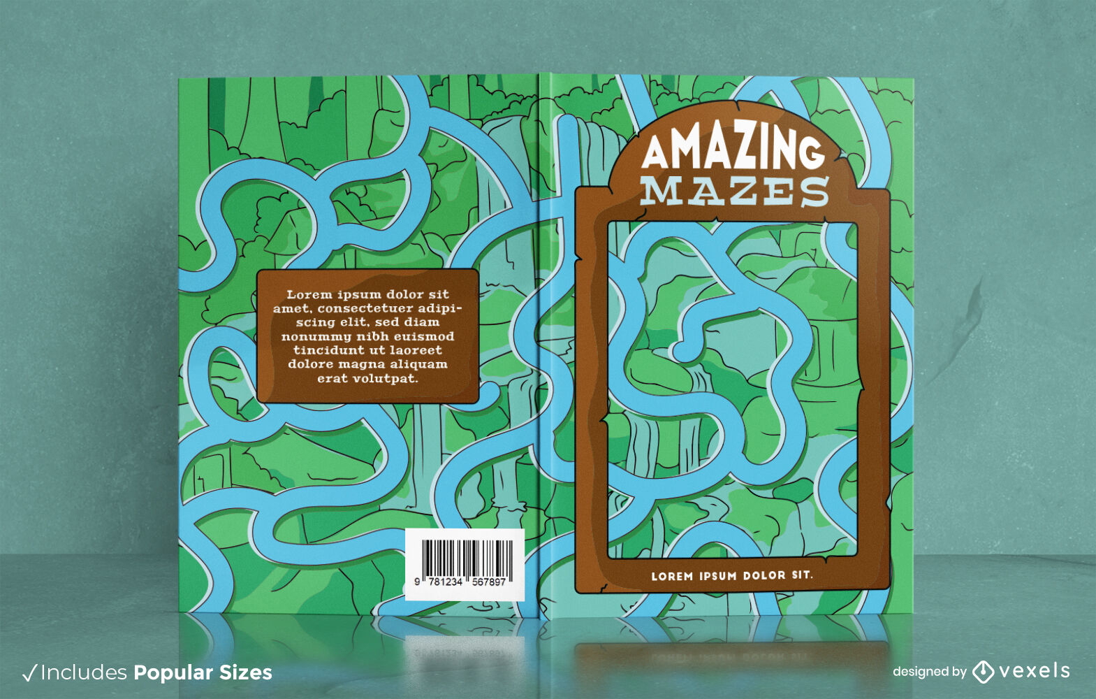Fluss im Dschungel-Labyrinth-Buch-Cover-Design