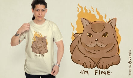 I'm fine meme cat t-shirt design
