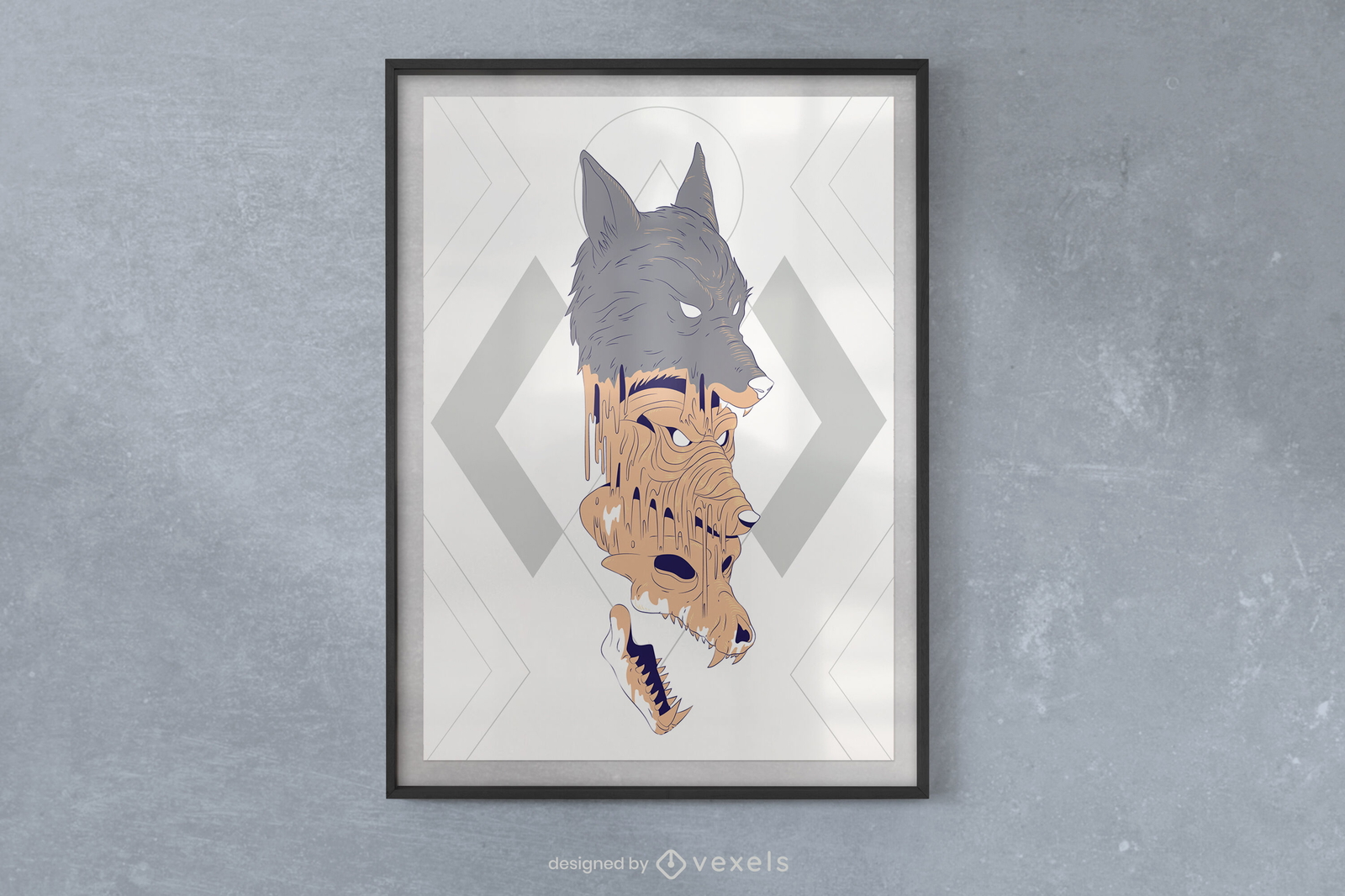 Wolf-Schädel-Poster-Design