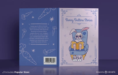 Diseño de portada de libro de cuentos para dormir de conejito