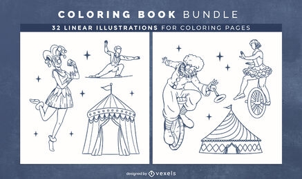 Circus coloring book pages design