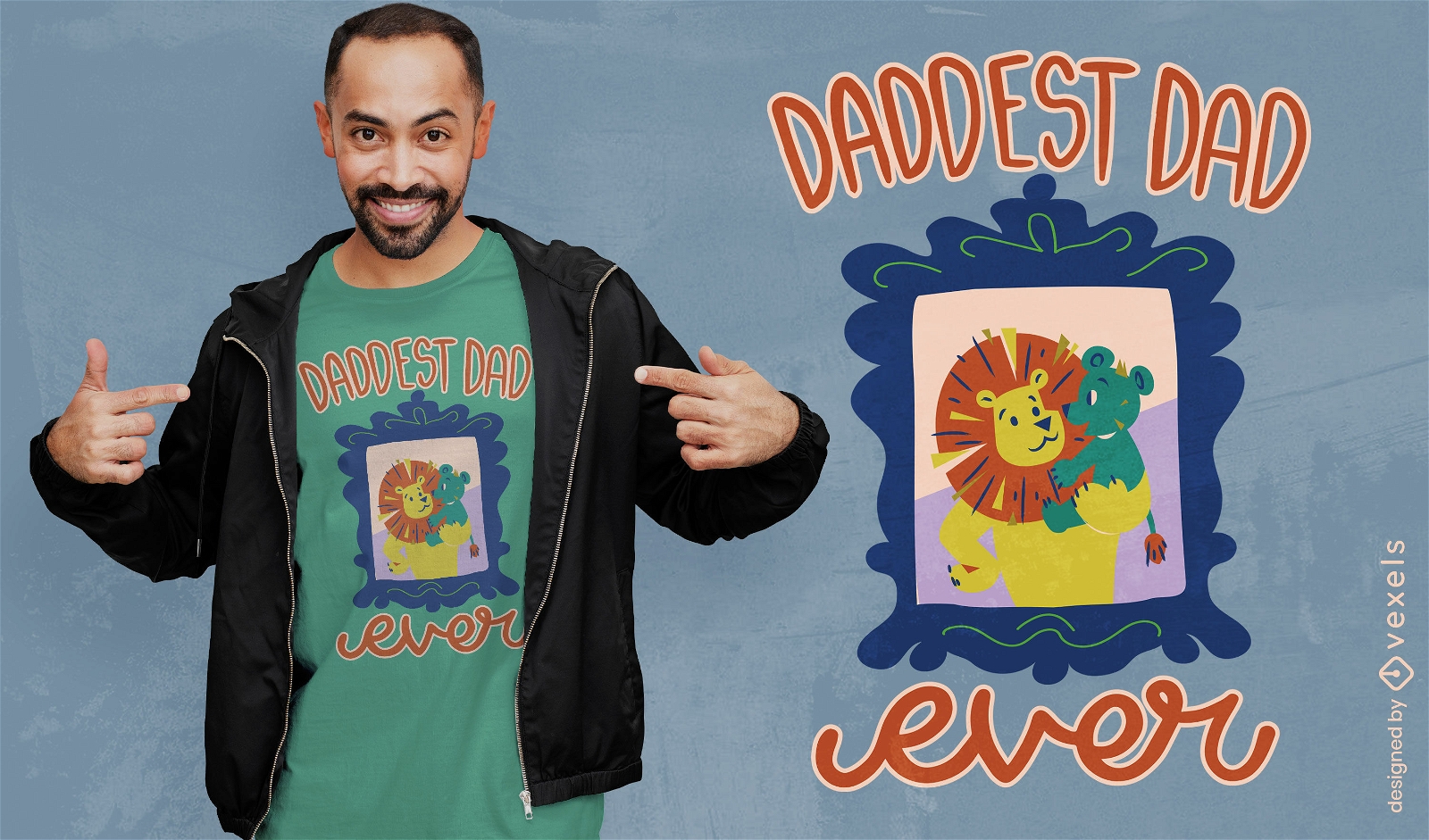 Lion dad father's day t-shirt design