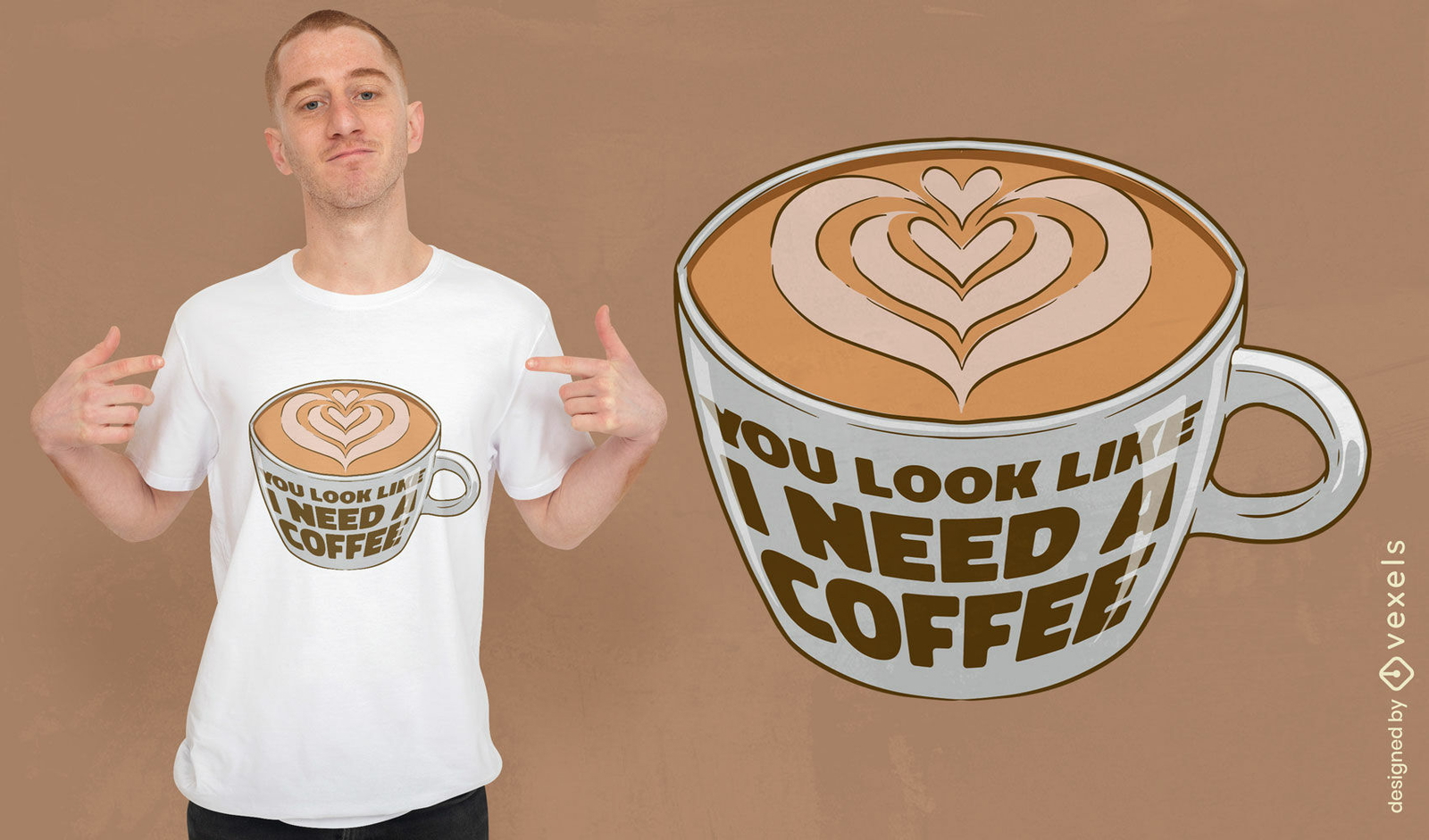 Design de camiseta com citação de xícara de café engraçado