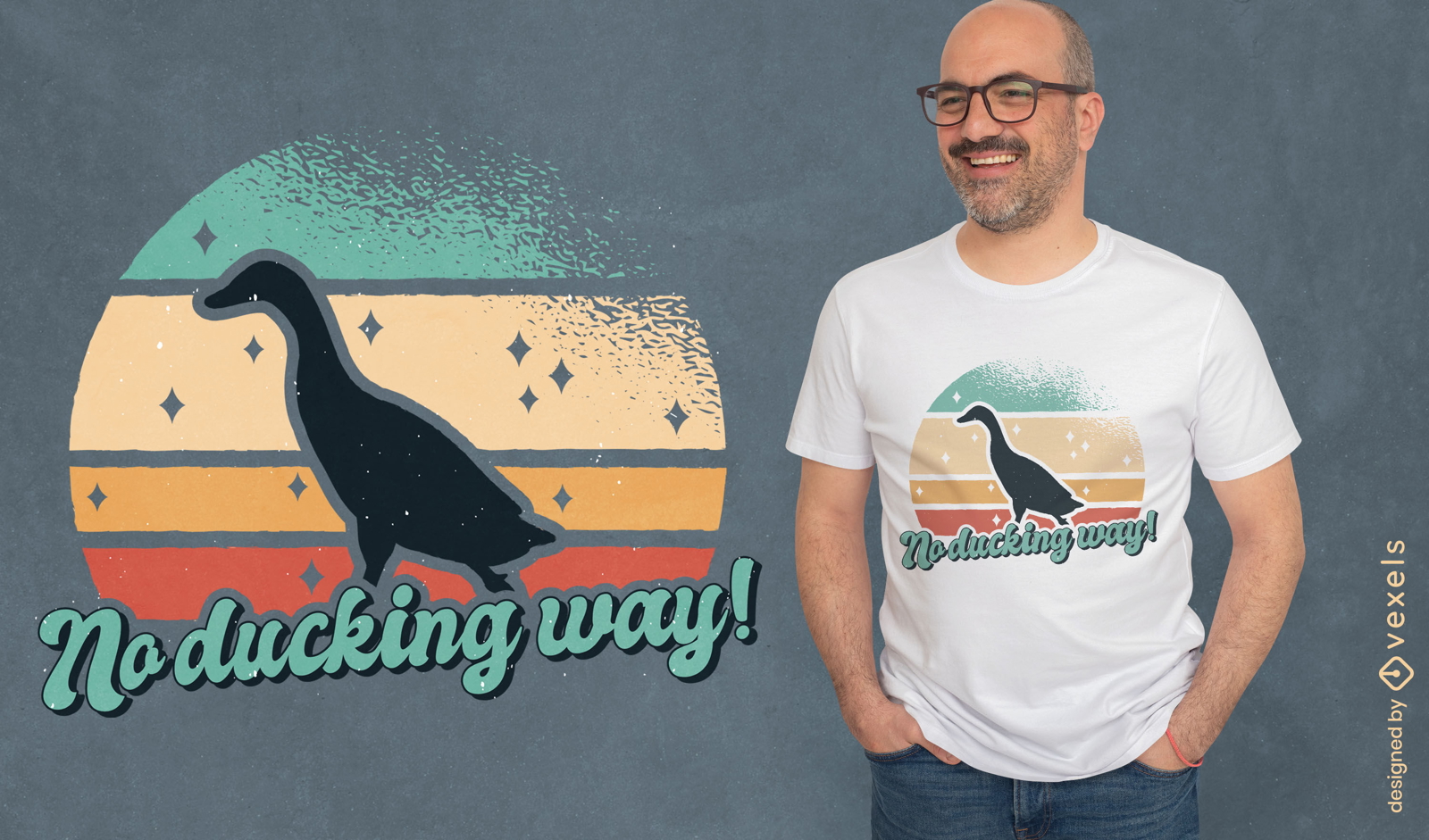 Ninja Duck T-shirt Design Vector Download