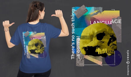 Turned paper skull t-shirt design