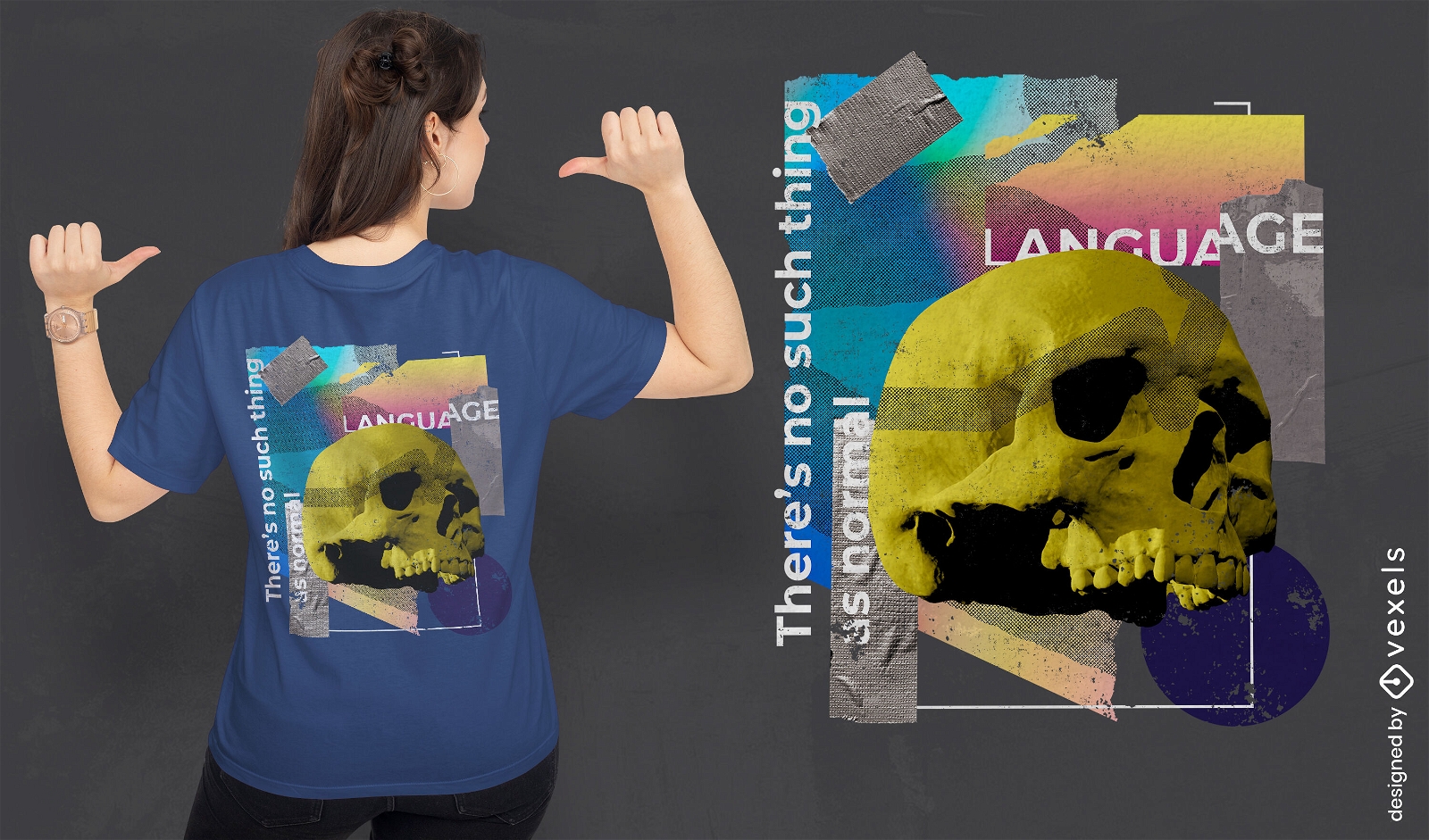 Turned paper skull t-shirt design