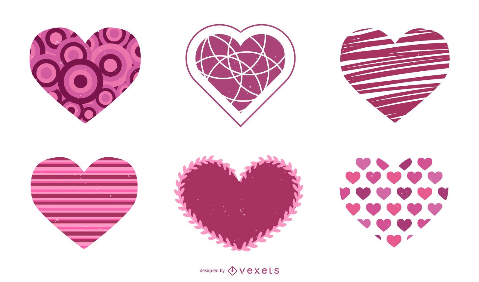 Valentinstag Herz Vektor Set