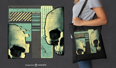 Skull code tote bag design