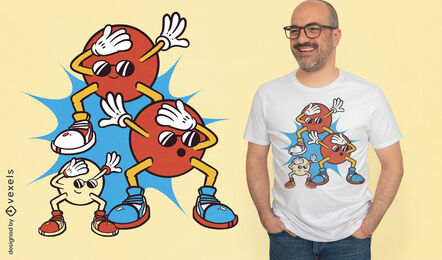 Pétanque-Bälle, die T-Shirt-Design abtupfen