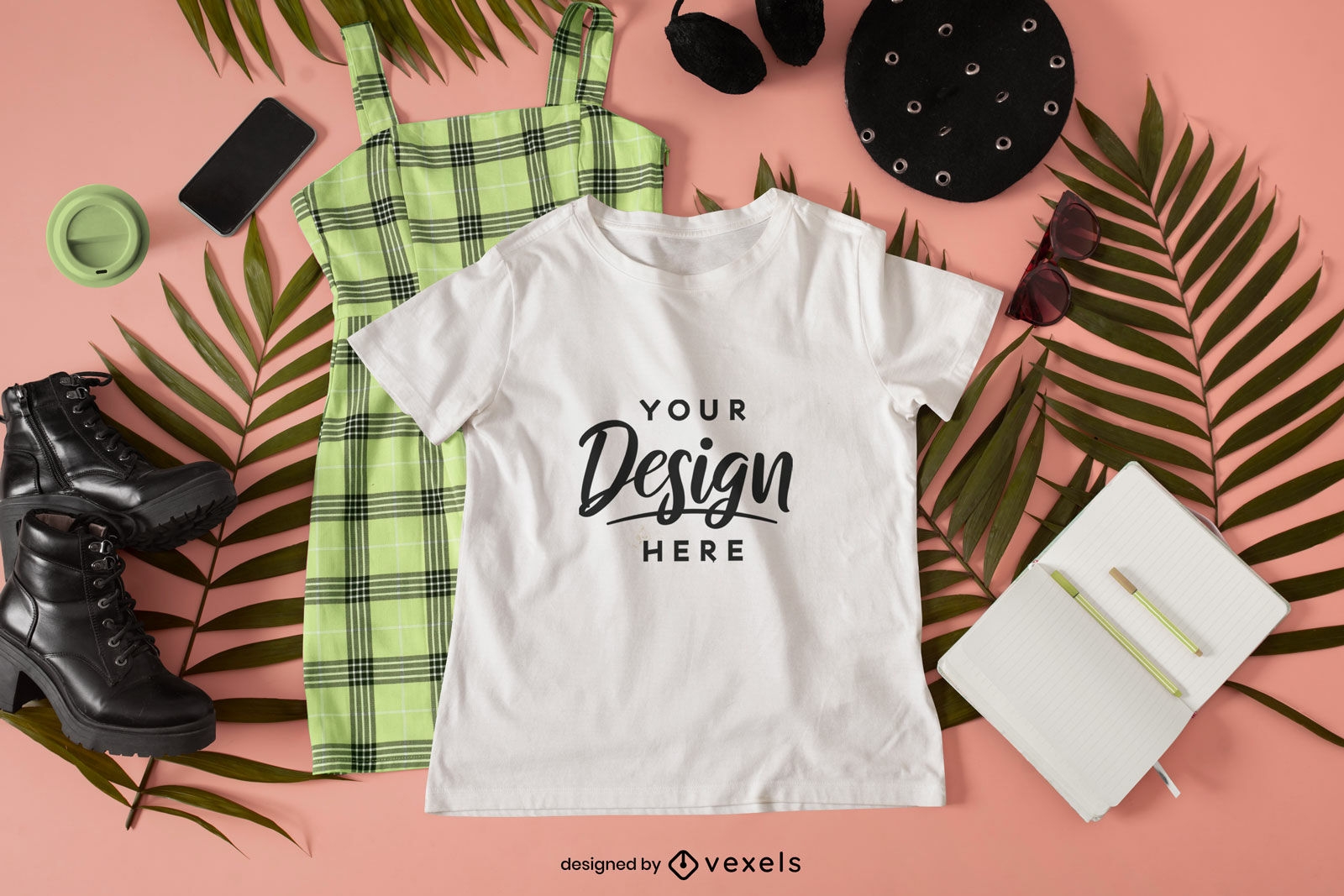 Girly outfit t-shirt mockup design