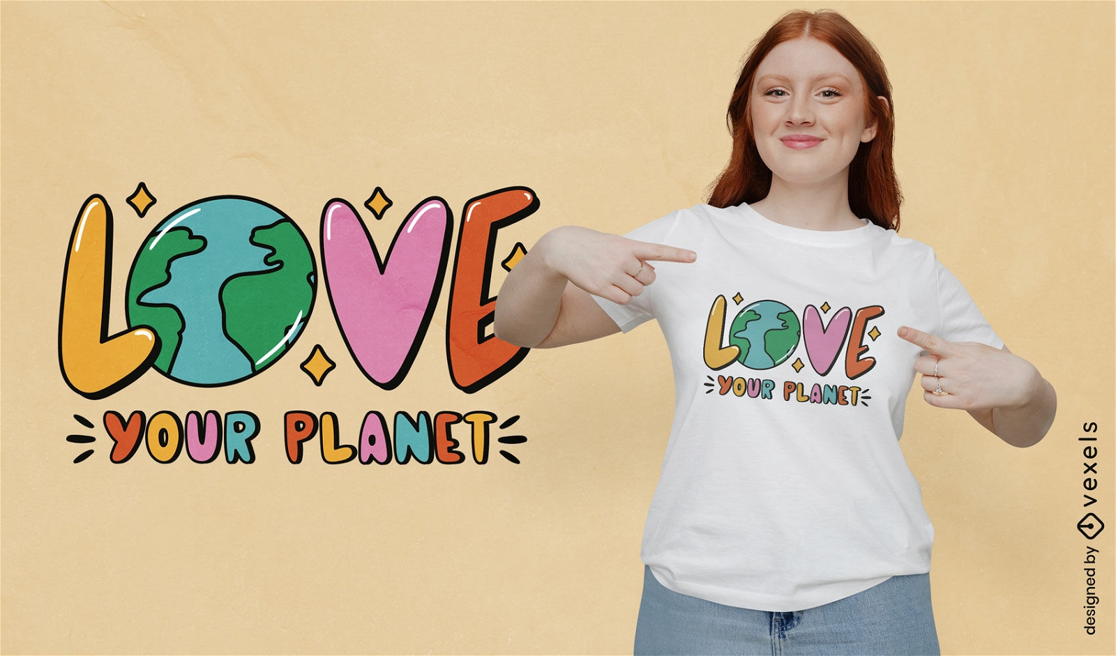 Lieben Sie Ihr Planetenzitat-T-Shirt Design