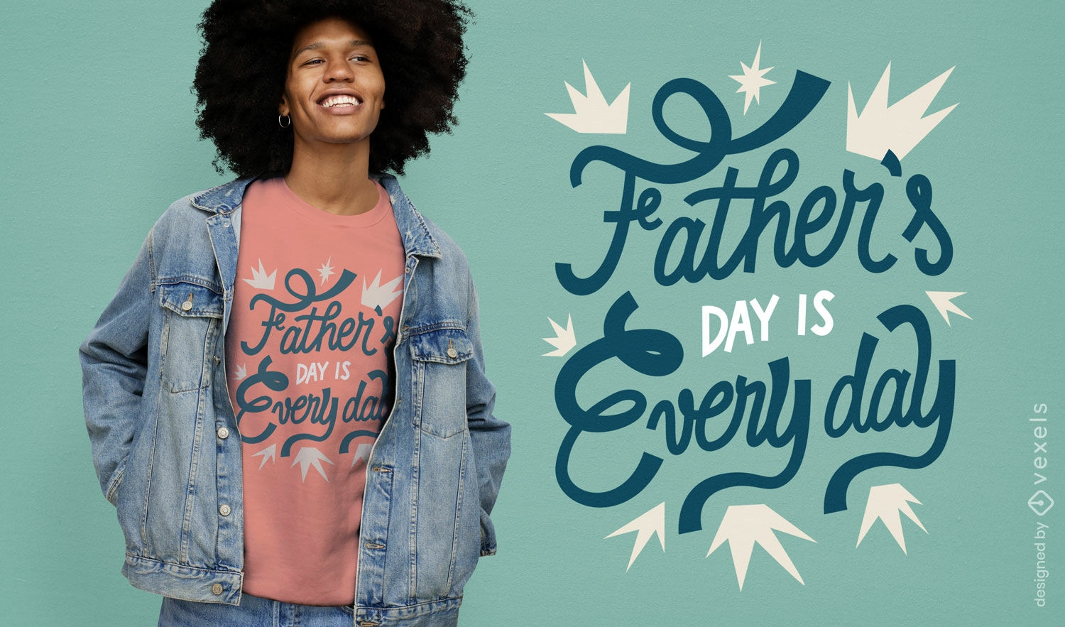 Diseño de camiseta con cita de letras del día del padre