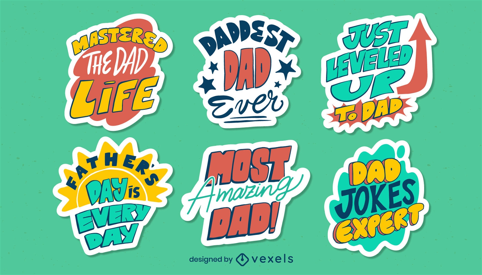 Dad quotes stickers set