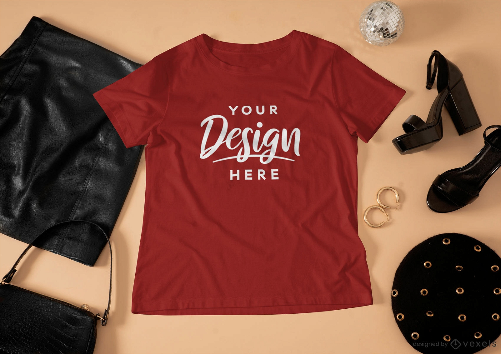 Night out outfit t-shirt mockup design