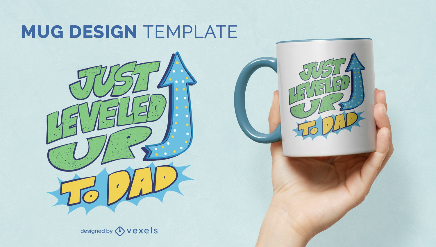 Leveled up to dad mug design