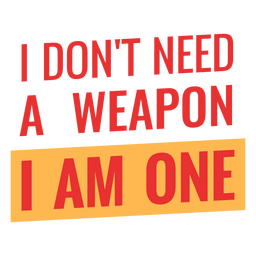 Kampfkunst-Zitat für Karate-Waffen PNG-Design