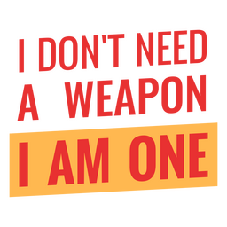 Karate weapon martial art quote PNG Design Transparent PNG