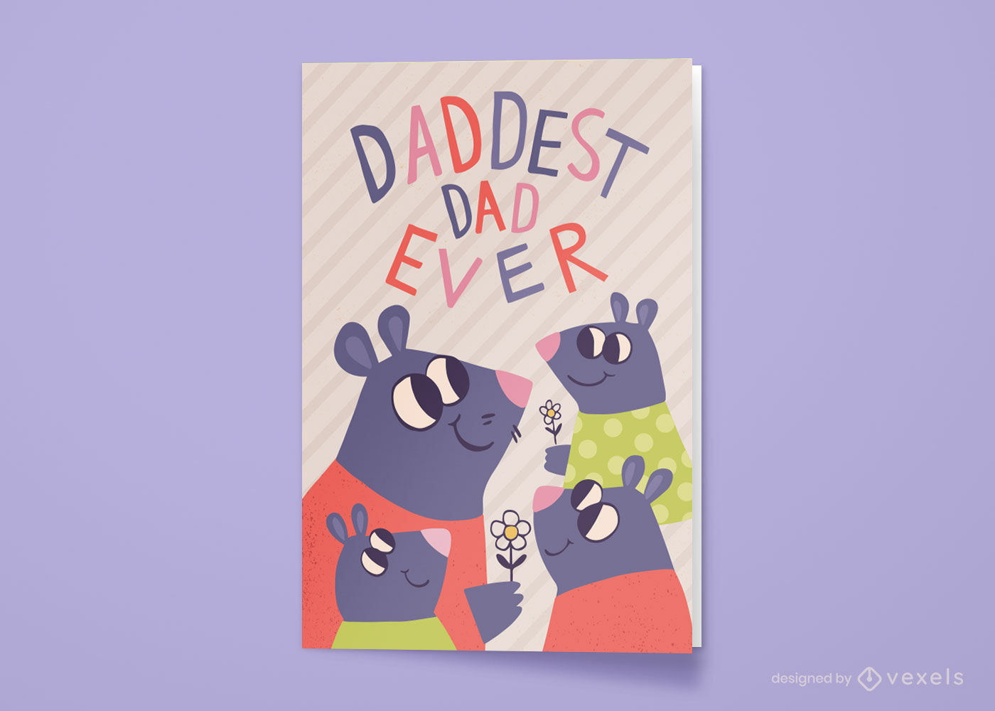 Diseño de tarjeta de felicitación del día del padre del ratón.