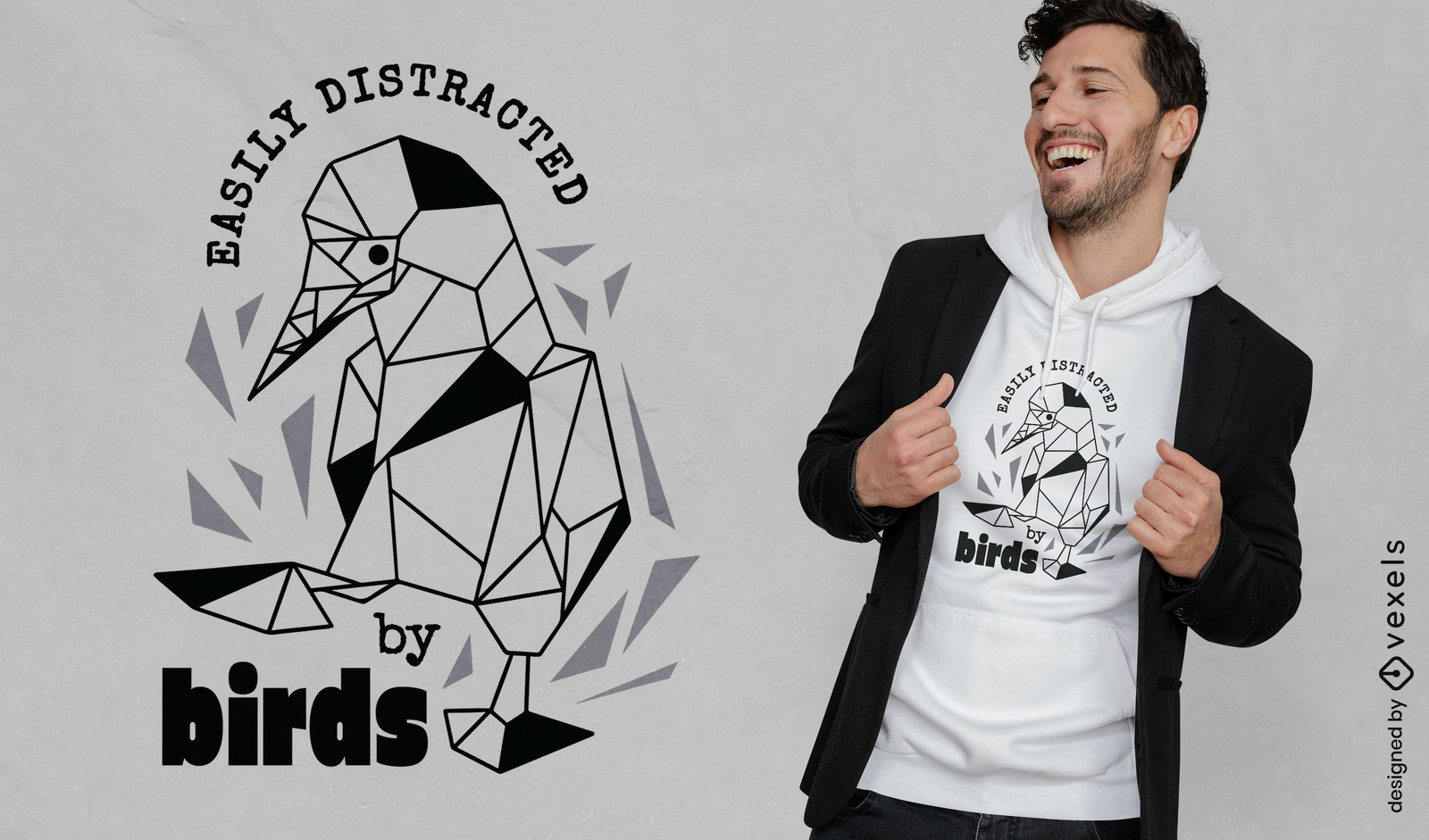 Polygonal bird quote t-shirt design