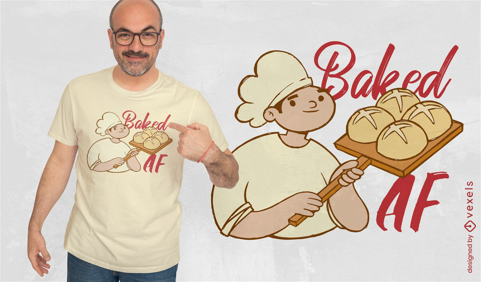 Diseño de camiseta de panadería de pan.