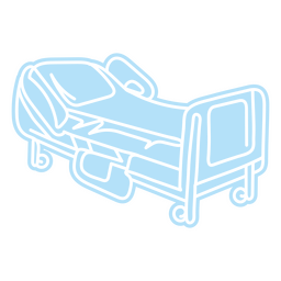 Icono de corte de cama de hospital de medicina Diseño PNG