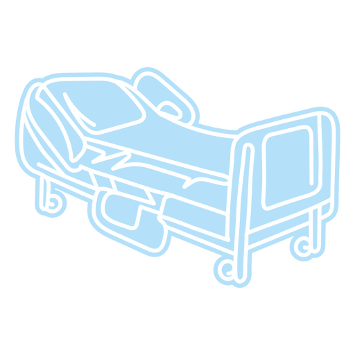 Ícone de recorte de cama de hospital de medicina