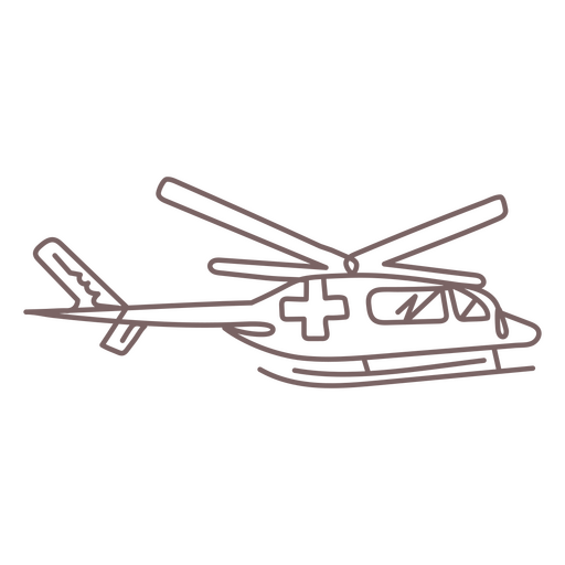 Icono simple de helicóptero de medicina Diseño PNG