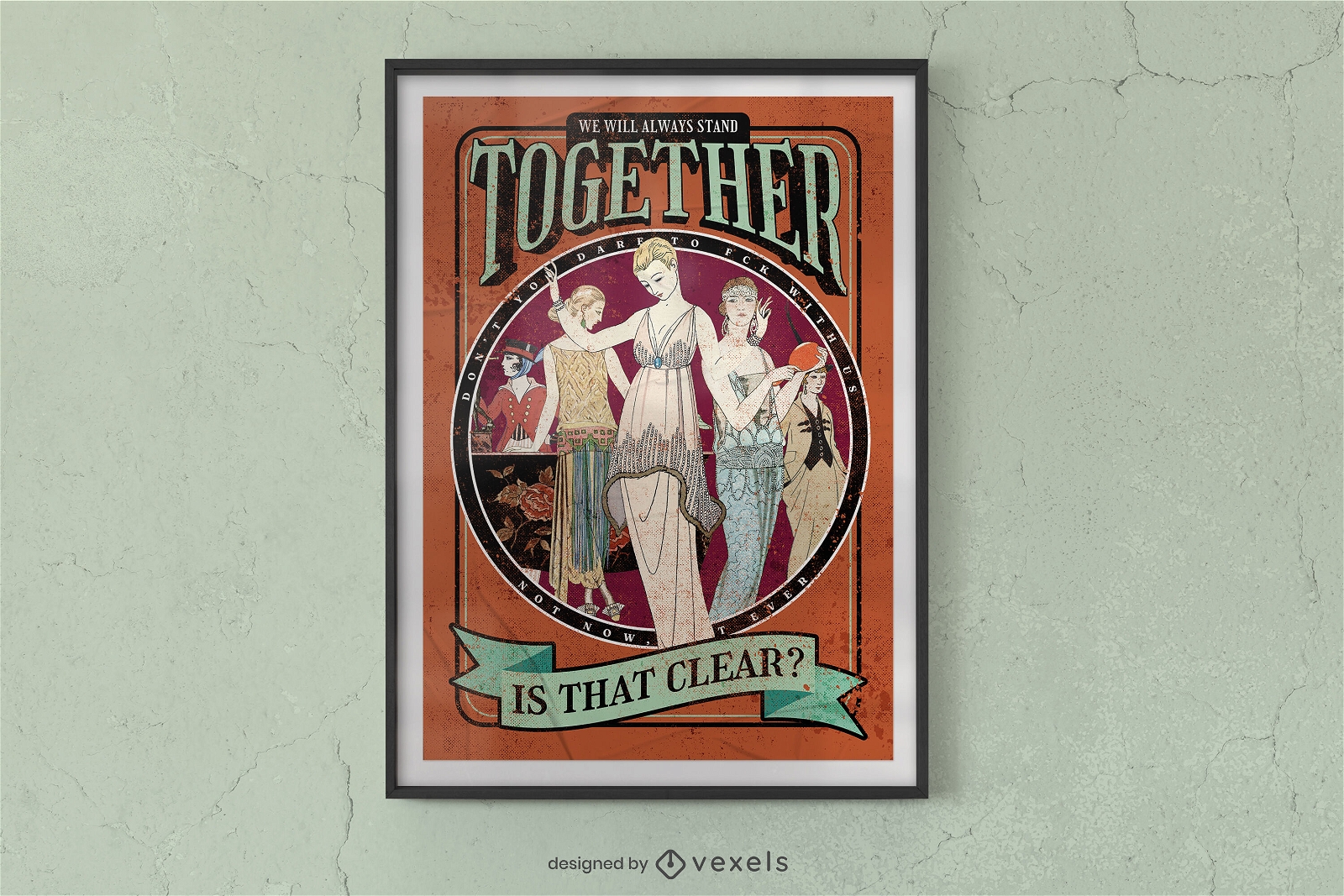 Feministisches Vintage-Poster-Design