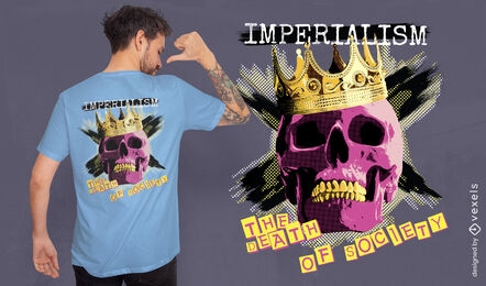 Design de camiseta de caveira do imperialismo