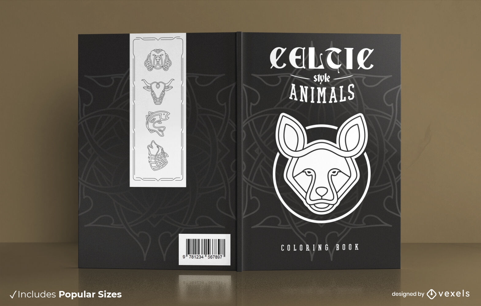 Bucheinband mit Tieren im keltischen Stil