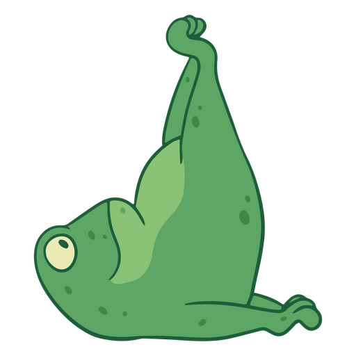 Yoga cartoon frog inverted PNG Design
