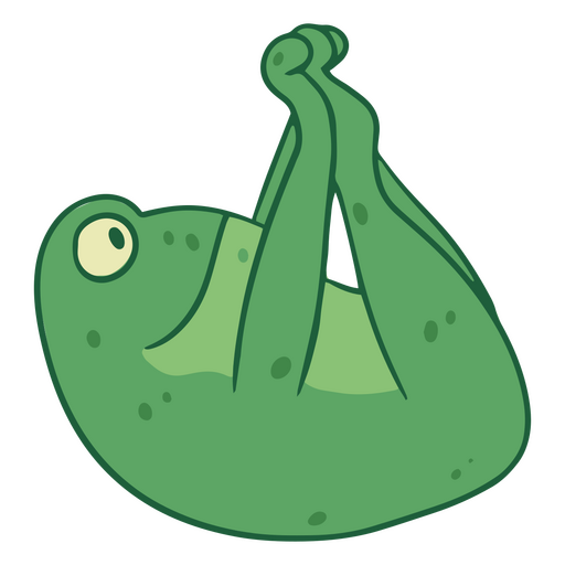 Yoga cartoon frog position PNG Design