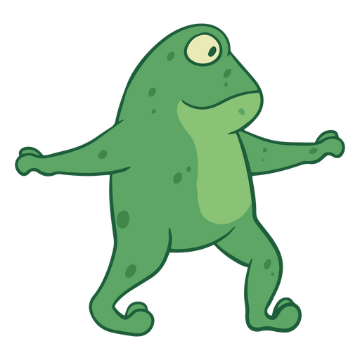 Yoga cartoon frog warrior