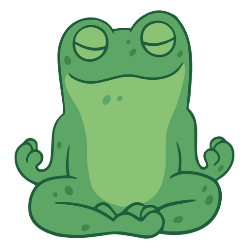 Yoga cartoon frog relax