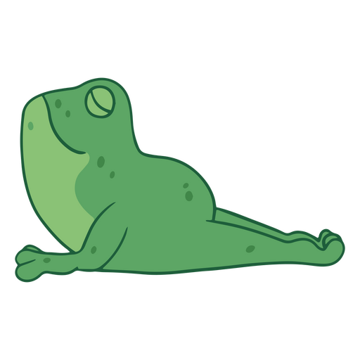 Yoga cartoon frog cobra