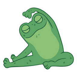 Yoga cartoon frog stretch PNG Design