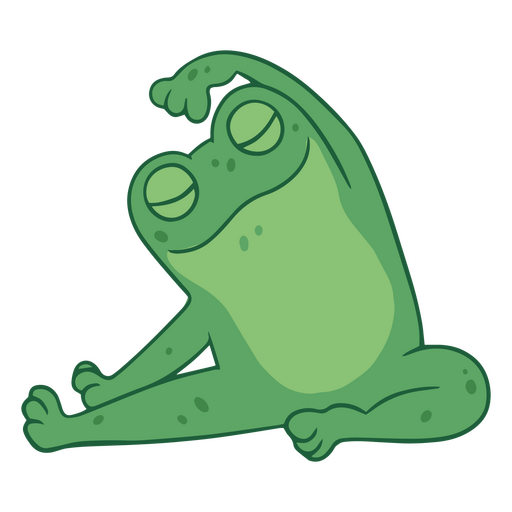 Yoga cartoon frog stretch PNG Design