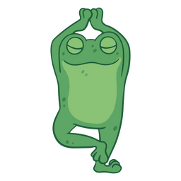 Yoga cartoon frog pose PNG Design