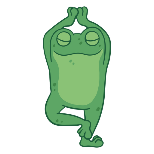 Yoga cartoon frog pose PNG Design