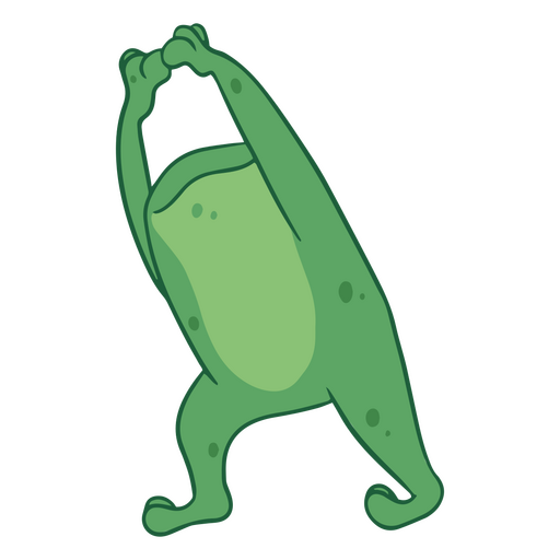 Yoga cartoon frog stretching PNG Design
