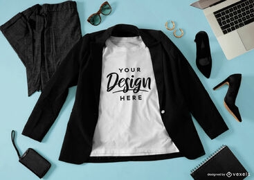 Professional clothes and t-shirt mockup