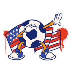 Personagem de esporte de bola de futebol de bandeira dos EUA Transparent PNG