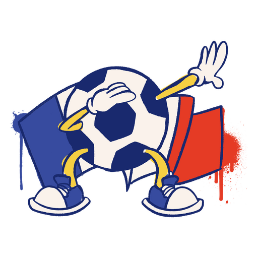 France flag soccer ball sport character PNG Design