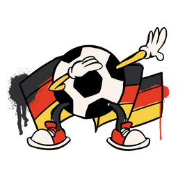Germany flag soccer ball sport character PNG Design