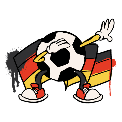 Deutschland-Flaggen-Fu?ball-Sportcharakter PNG-Design