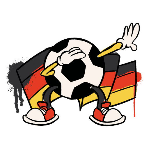 Germany flag soccer ball sport character PNG Design