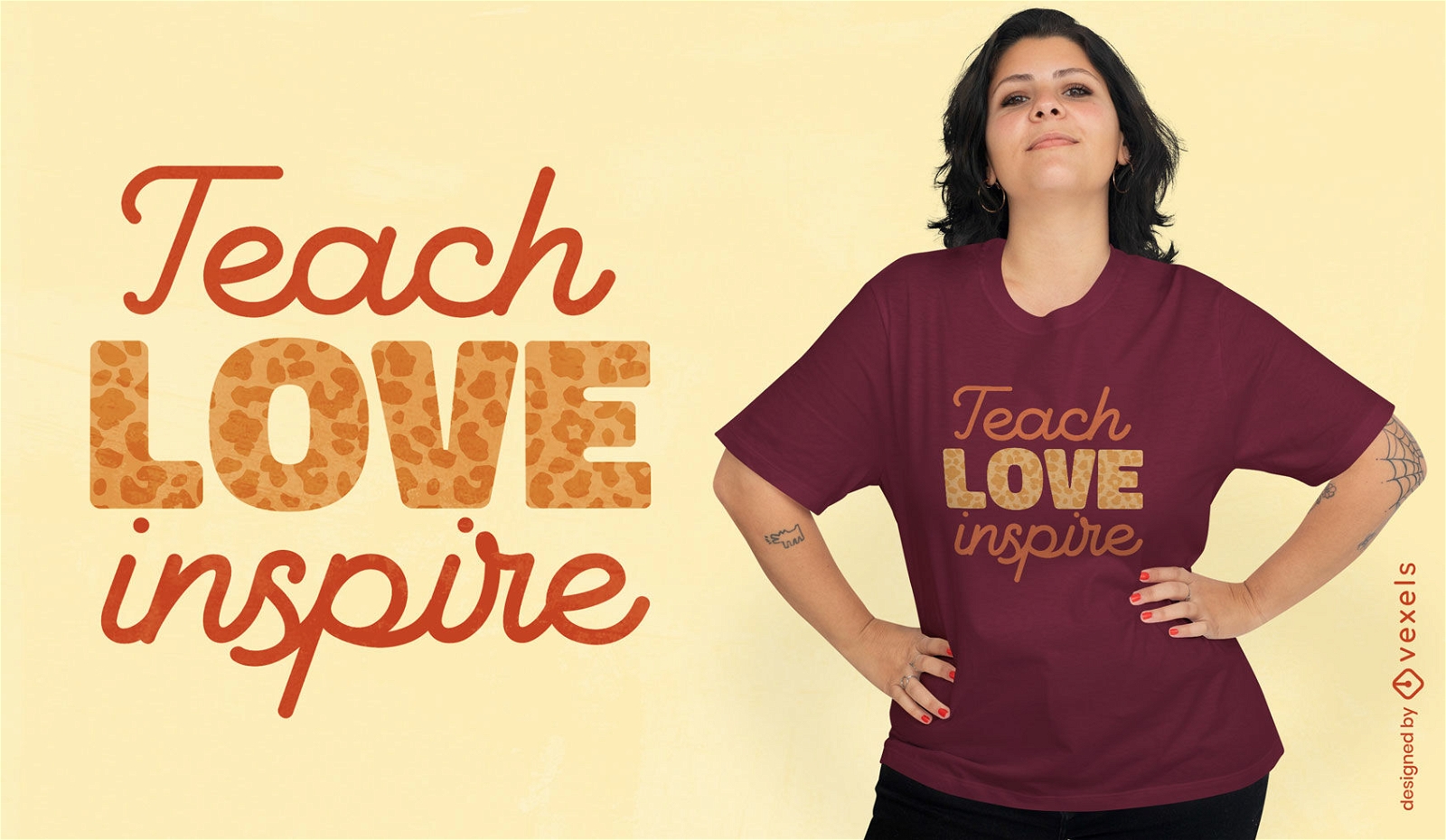 Lehren Sie Liebe und inspirieren Sie Zitat-T-Shirt-Design