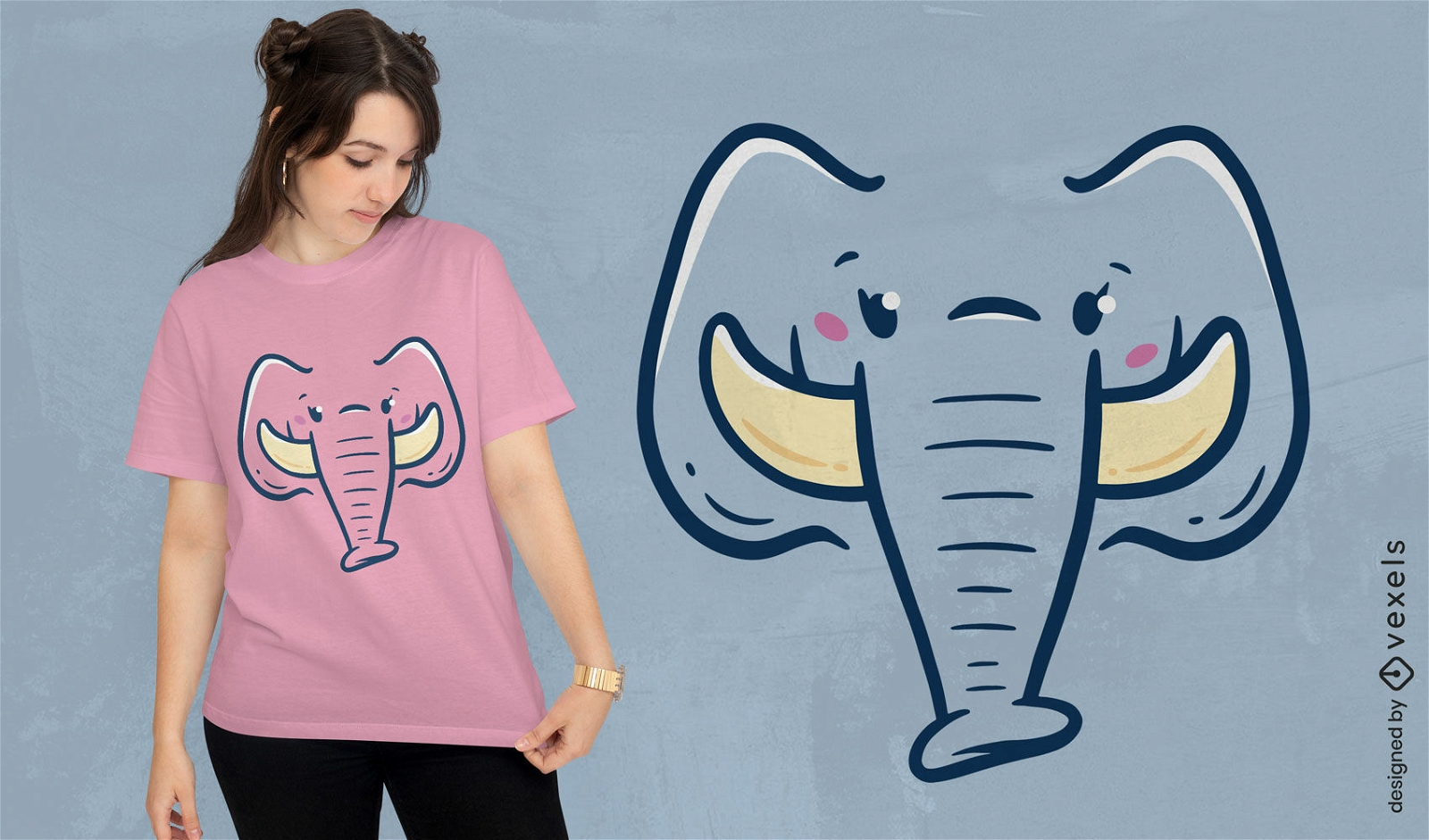 Design de camiseta de desenho animado de elefante